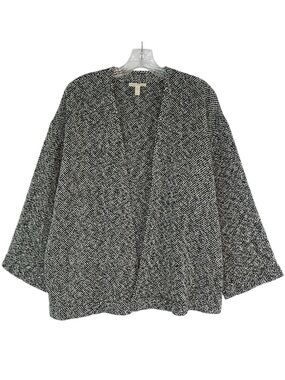 Eileen Fisher Handwoven Peruvian Organic Cotton Kimono Style Cardigan Jacket - S